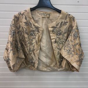 Vintage 1950s Christian Dior London Modèle Original Beaded Silk Couture Jacket